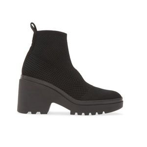 Eileen Fisher Black Knit Platform Ankle Booties